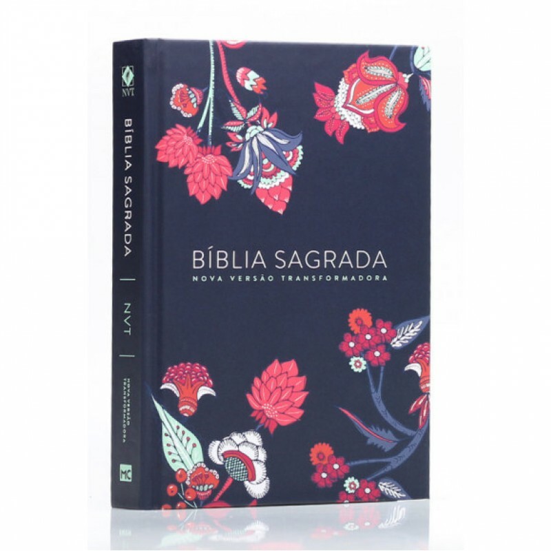 Bíblia Sagrada | NVT | Letra Normal | Indian Flowers | Azul Marinho